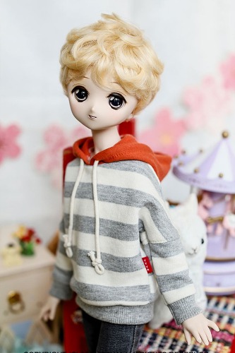 MSD &amp; MDD Stripe Coloring Hooded T - Gray