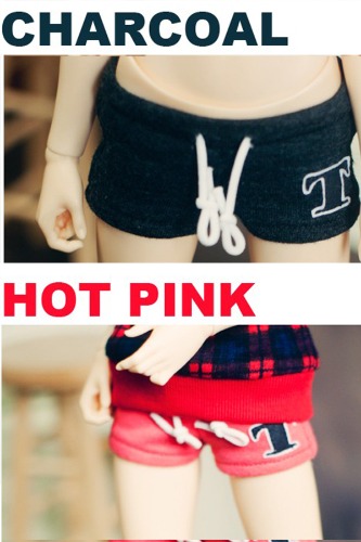 MSD Sweat Short Pants -  Hot Pink, Charcole
